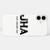 モノグラム 白黒 シンプル 三文字 名前 縮約 Case-Mate iPhoneケース (裏面 (横))
