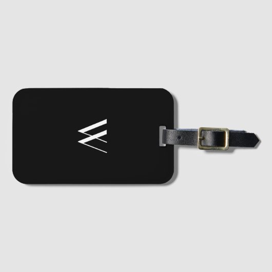 モノグラム(白黒) ラゲッジタグ (正面横)