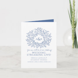 モノグラム 白 青 葉 結婚式 ライブストリーミング 案内状