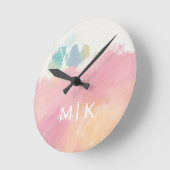 モノグラム |目を覚ますと見たもの ラウンド壁時計 (傾斜)