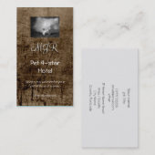 モノグラム、睡眠ポメラニア犬子犬、革の外観 名刺 (正面/裏面)