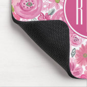 モノグラム|私は水彩画の花柄パターンを飾ります マウスパッド (コーナー)