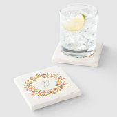 モノグラム 秋のリース カスタム オータム ペイント ストーンコースター (横)