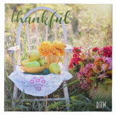 モノグラム、秋の秋野草陶瓦 タイル (正面)