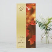 モノグラム 秋の落ち葉 ウェディングプログラム 招待状 (スタンド正面)