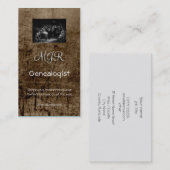 モノグラム、系図学ビジネス、革効果 名刺 (正面/裏面)