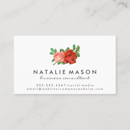 モノグラム | 紫色の花 名刺 (裏面)