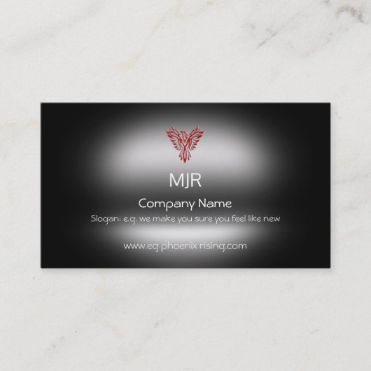 モノグラム、緋色フェニックス、メタリック効果 名刺 (正面)