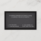 モノグラム |線のパターン | 縁ど （黒） 名刺 (裏面)