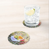 モノグラム、美しい秋のプリント、ホタテ ペーパーコースター (インサイチュ)