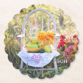 モノグラム、美しい秋のプリント、ホタテ ペーパーコースター (正面)