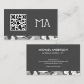 モノグラム |羽毛 | QRコード 名刺 (正面/裏面)