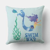 モノグラム.航海の人魚の海。 ファミリ名。 アウトドアクッション (裏面)