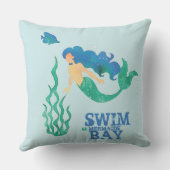 モノグラム.航海の人魚の海。 ファミリ名。 クッション (裏面)