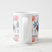 モノグラム|色彩の鮮やかバラパターン ジャンボコーヒーマグカップ (裏面)