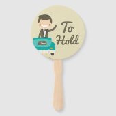 モノグラム.花嫁と花婿.持って持って。 ハンドファン (裏面)