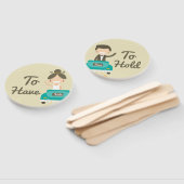 モノグラム.花嫁と花婿.持って持って。 ハンドファン (組立なし)