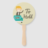 モノグラム.花嫁と花婿.持って持って。 ハンドファン (裏面)