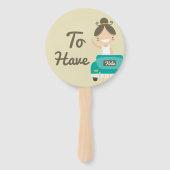 モノグラム.花嫁と花婿.持って持って。 ハンドファン (正面)