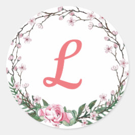 モノグラム 花柄 ラウンドシール