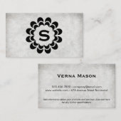 モノグラム |要素 |テクスグランジチャ（グレー） 名刺 (正面/裏面)