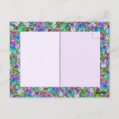 モノグラム 誕生日 パンジー 紫の花 水彩画 ポストカード (裏面)