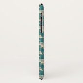 モノグラム|象ティール(緑がかった色)隊型 Case-Mate iPhoneケース (裏面/左)