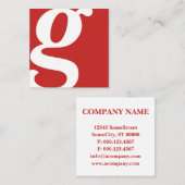 モノグラム 赤い四角 スクエア名刺 (正面/裏面)