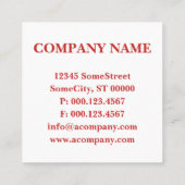 モノグラム 赤い四角 スクエア名刺 (裏面)