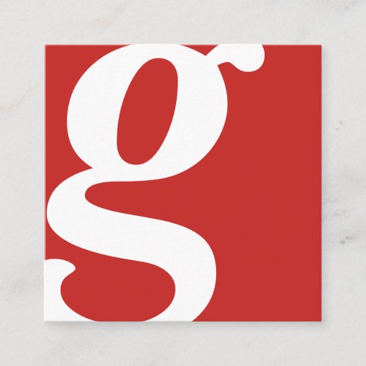 モノグラム 赤い四角 スクエア名刺 (正面)