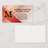 モノグラム | 赤い金ゴールド背景 名刺 (正面/裏面)