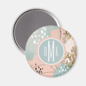 モノグラム |赤面と金ゴールドI マグネット (正面/裏面)