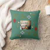 モノグラム 赤 青 緑 花 花 クッション (ブランケット)