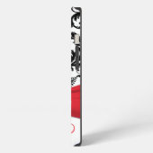 モノグラム 赤 黒 白 ダマスク柄 iPad Air カバー (左側面)