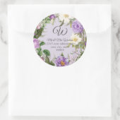 モノグラム 返信住所 ラベンダーピオニー ローズ ラウンドシール (バッグ)