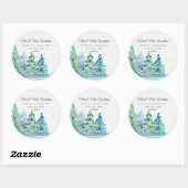 モノグラム 返信先住所 山湖と松の木 ラウンドシール (シート)