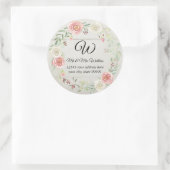 モノグラム 返信先 住所 ラスティック ウッド ブッシュ フローラル ラウンドシール (バッグ)