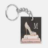 モノグラム|野生のりんご|のエレガントなハイヒールのファッション キーホルダー (正面左)