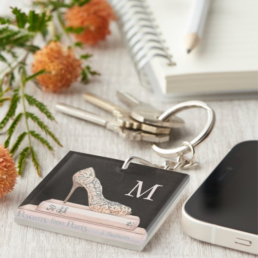 モノグラム|野生のりんご|のエレガントなハイヒールのファッション キーホルダー (正面右)