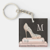 モノグラム|野生のりんご|のエレガントなハイヒールのファッション キーホルダー (正面)