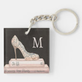 モノグラム|野生のりんご|のエレガントなハイヒールのファッション キーホルダー (裏面)