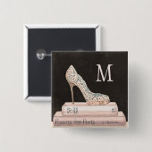 モノグラム|野生のりんご|のエレガントなハイヒールのファッション 缶バッジ (正面&裏面)