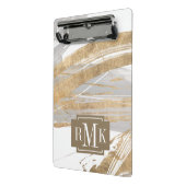 モノグラム |金ゴールドとグレー ミニクリップボード (アングル2)