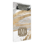 モノグラム |金ゴールドとグレー ミニクリップボード (アングル)