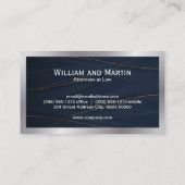 モノグラム |金ゴールドの背景（青） 名刺 (裏面)