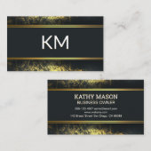 モノグラム |金ゴールドダスト |金ゴールドメタリックライン 名刺 (正面/裏面)