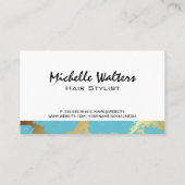 モノグラム |金ゴールドティール(緑がかった色)大理石 名刺 (裏面)