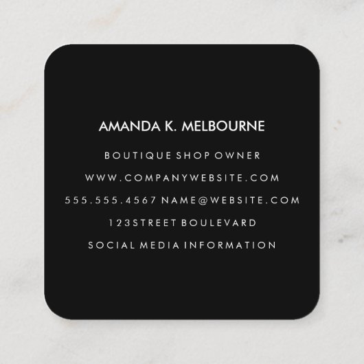 モノグラム/金ゴールド照明 スクエア名刺 (裏面)