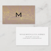 モノグラム | 金ゴールド線の離れパターン 名刺 (正面/裏面)