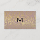 モノグラム | 金ゴールド線の離れパターン 名刺 (正面)